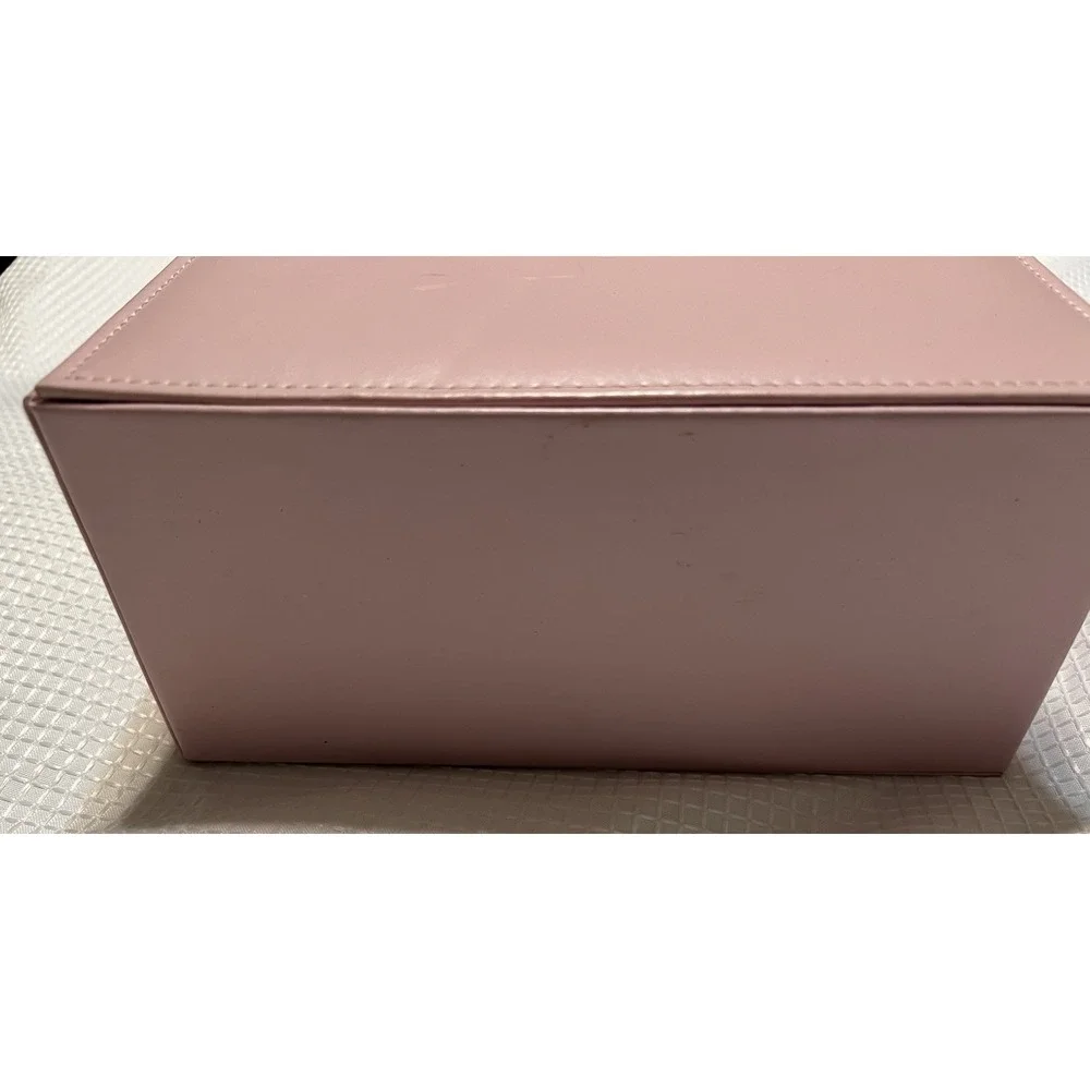 Rare vintage Juicy Couture Pink Faux Leather Lidded‎ Storage Box Crest Design
